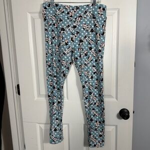 Lularoe/Disney tall and curvy leggings, Minnie‎ Mouse, light blue